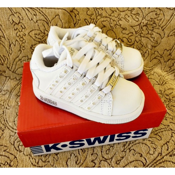 K-Swiss Other - NIB K-Swiss Infant Baby Lozan SPS Jewel Accents White Shoes Size 4